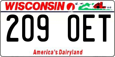 WI license plate 209OET
