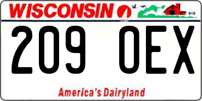 WI license plate 209OEX