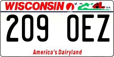 WI license plate 209OEZ