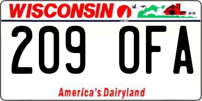 WI license plate 209OFA