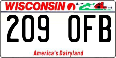 WI license plate 209OFB