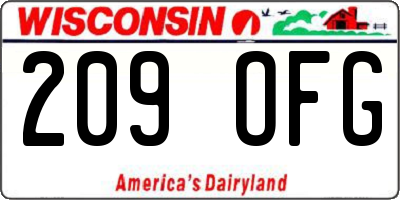 WI license plate 209OFG