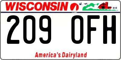 WI license plate 209OFH