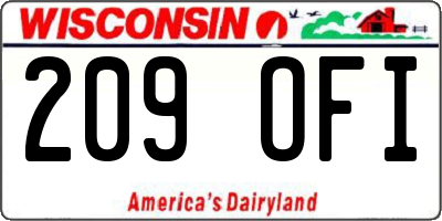 WI license plate 209OFI