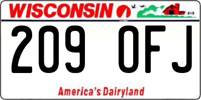 WI license plate 209OFJ