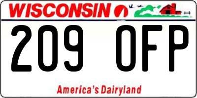 WI license plate 209OFP