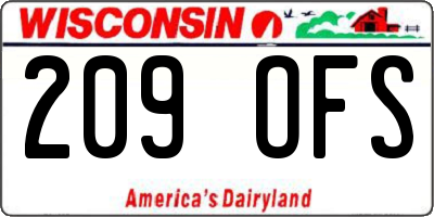 WI license plate 209OFS