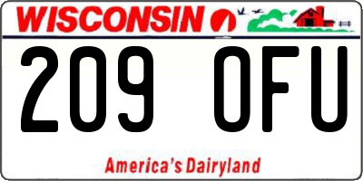 WI license plate 209OFU