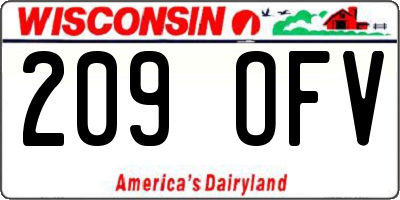 WI license plate 209OFV
