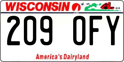 WI license plate 209OFY