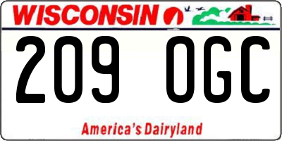 WI license plate 209OGC