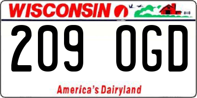 WI license plate 209OGD
