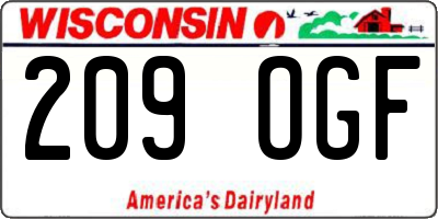 WI license plate 209OGF