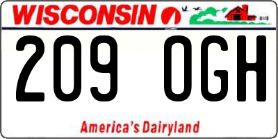 WI license plate 209OGH