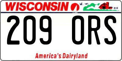 WI license plate 209ORS