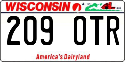 WI license plate 209OTR