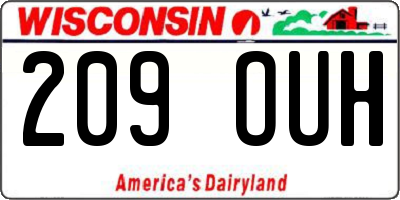 WI license plate 209OUH