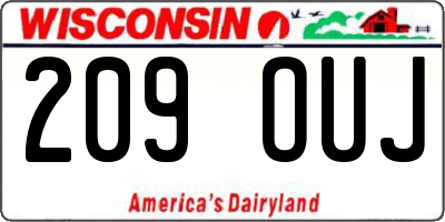 WI license plate 209OUJ