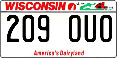 WI license plate 209OUO