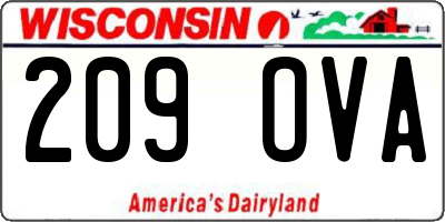 WI license plate 209OVA