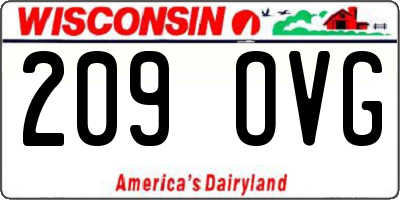 WI license plate 209OVG