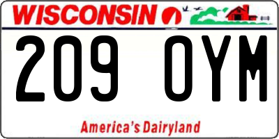 WI license plate 209OYM