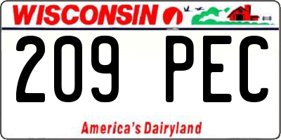 WI license plate 209PEC