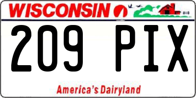 WI license plate 209PIX