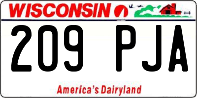 WI license plate 209PJA