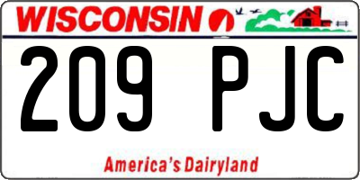 WI license plate 209PJC