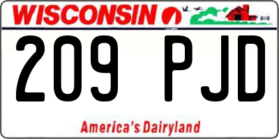 WI license plate 209PJD