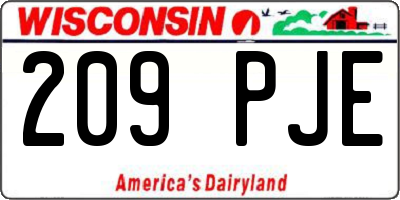 WI license plate 209PJE