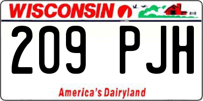 WI license plate 209PJH