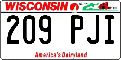 WI license plate 209PJI