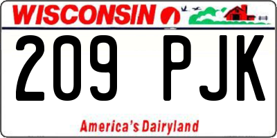 WI license plate 209PJK