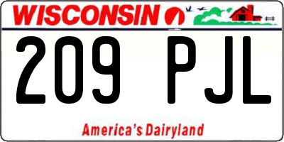 WI license plate 209PJL