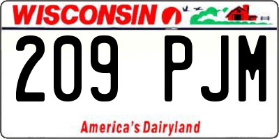 WI license plate 209PJM