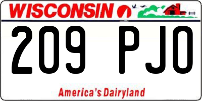 WI license plate 209PJO