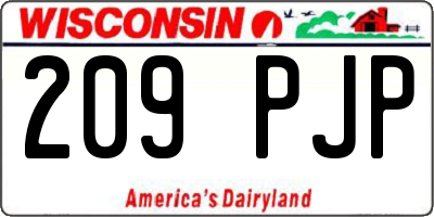 WI license plate 209PJP