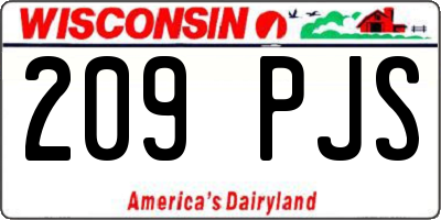 WI license plate 209PJS