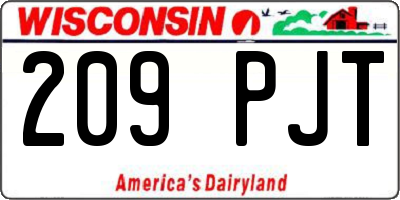 WI license plate 209PJT