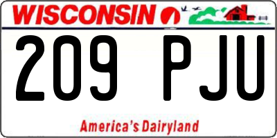 WI license plate 209PJU
