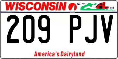 WI license plate 209PJV