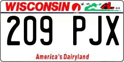 WI license plate 209PJX