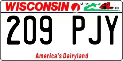 WI license plate 209PJY