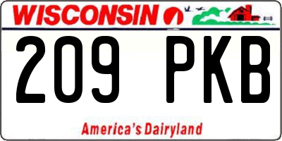WI license plate 209PKB