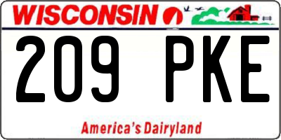 WI license plate 209PKE