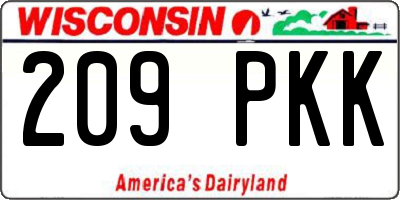 WI license plate 209PKK
