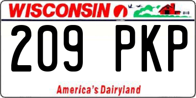 WI license plate 209PKP