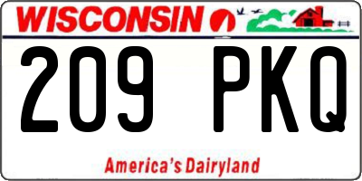 WI license plate 209PKQ